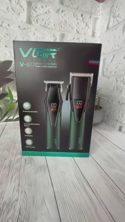 VGR V-677 Hair Clipper – Pro Rechargeable Trimmer for Men & Barbers